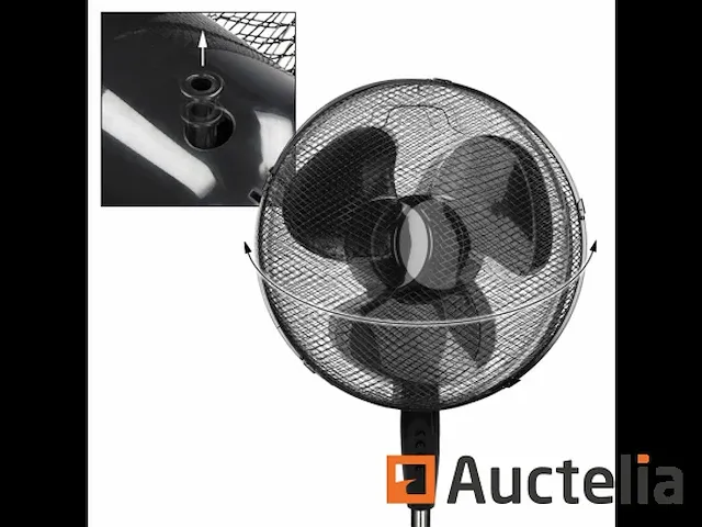 Vloerventilator 45w 16" zwart 3 treden - afbeelding 1 van  9