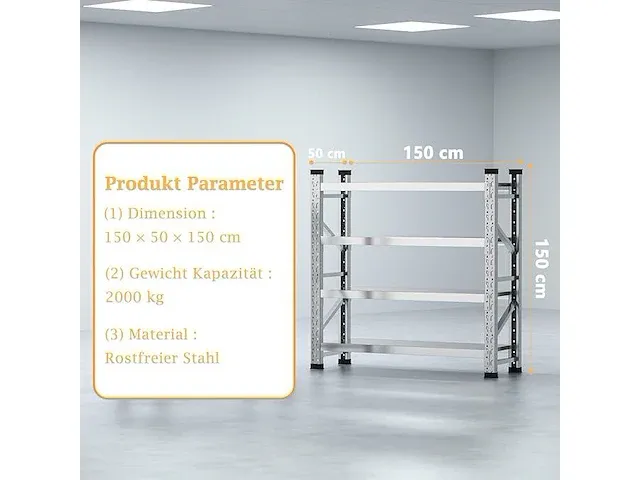 Vockol 4-tier garage rek - afbeelding 2 van  5