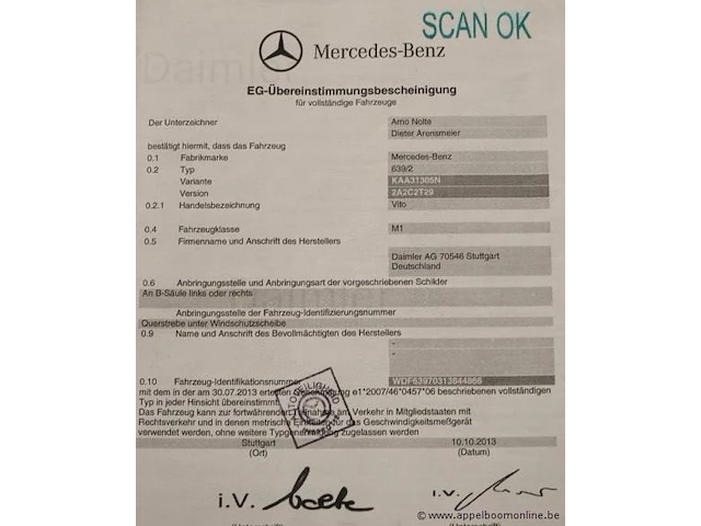 Voertuig meerdere doeleinden mercedes-benz vito,diesel,2143cm³,120kw,1e inschr 23/4/14,wdf63970313844866,90923km,co²-uitstoot :211g/km,euro5,kenteken i+ii,gelijkvormigheidsattest,keuring tot 23/4/25,2sleutels - opm: zonder de inhoud - afbeelding 5 van  13