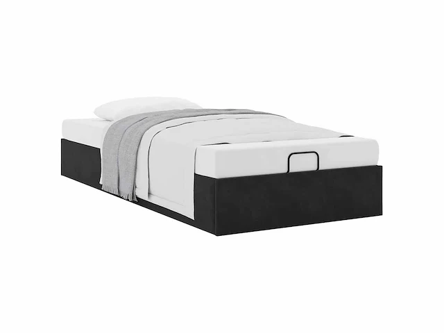 Voetenbank bed zonder matras zwart 90x200 cm fluweel - (x2) - afbeelding 5 van  9
