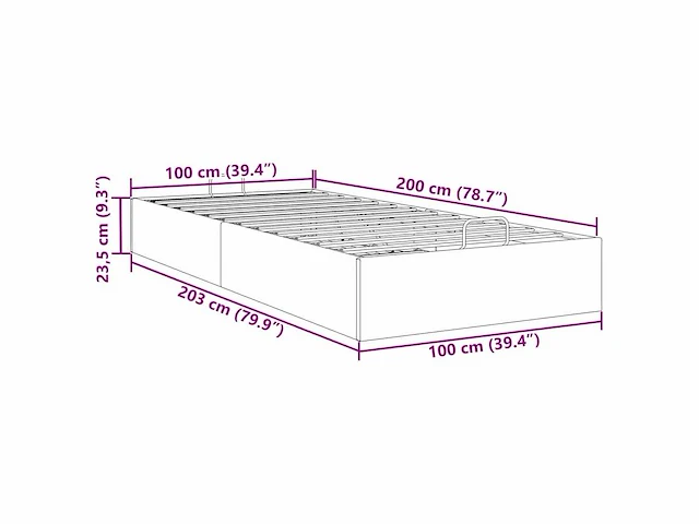 Voetenbank bed zonder matras zwart 90x200 cm fluweel - (x2) - afbeelding 9 van  9