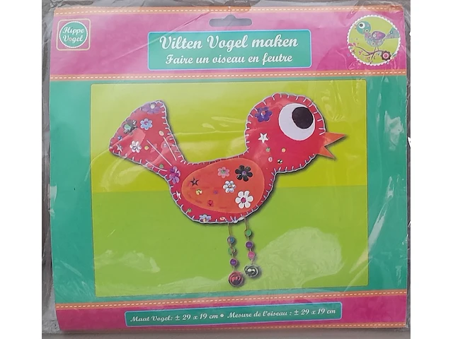 Vogel om zelf te maken - rood - afbeelding 1 van  5