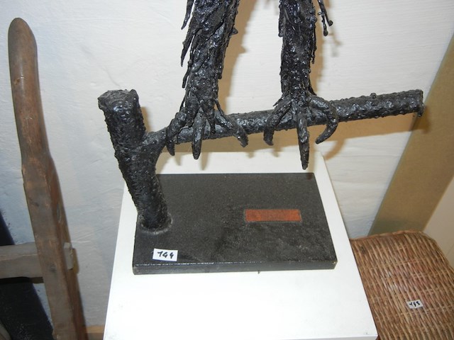 Vogelkunstwerk metaal getekend - afbeelding 1 van  2