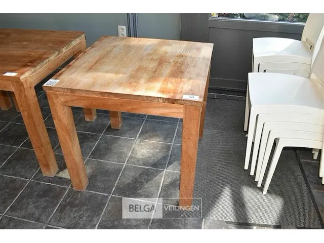 Vol houten bistrotafel 80x80x78. - afbeelding 1 van  2