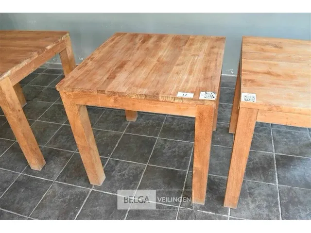 Vol houten bistrotafel 80x80x78. - afbeelding 1 van  2
