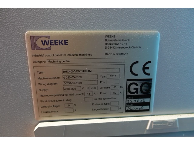 Volautomatische houtfreesmachine weeke - afbeelding 6 van  6