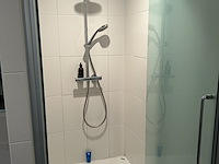 Volledige douche met glazen pivot deur in mat glas - afbeelding 1 van  5