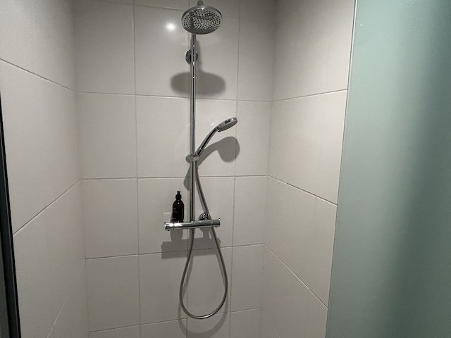 Volledige douche met glazen pivot deur in mat glas - afbeelding 3 van  5