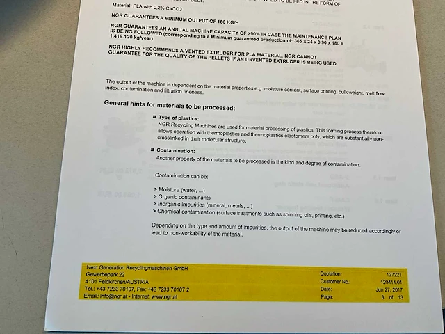 Volledige recyclagelijn ngr met divers toebehoren en chiller frigel - afbeelding 123 van  132