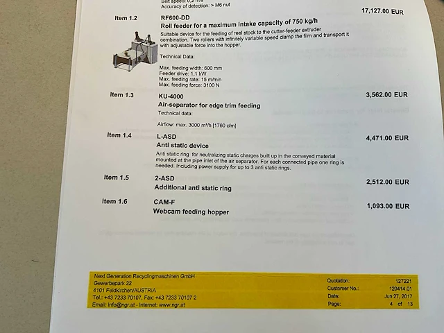 Volledige recyclagelijn ngr met divers toebehoren en chiller frigel - afbeelding 125 van  132