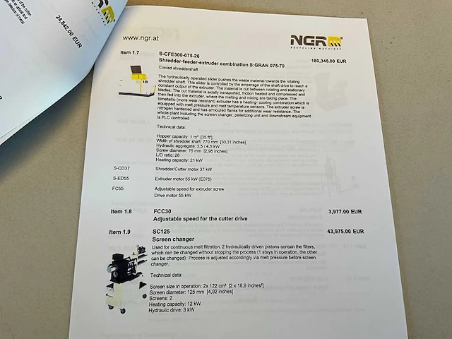 Volledige recyclagelijn ngr met divers toebehoren en chiller frigel - afbeelding 126 van  132