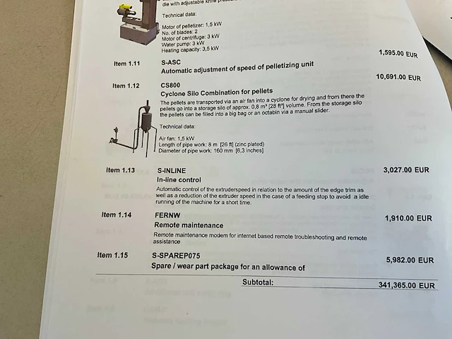 Volledige recyclagelijn ngr met divers toebehoren en chiller frigel - afbeelding 128 van  132