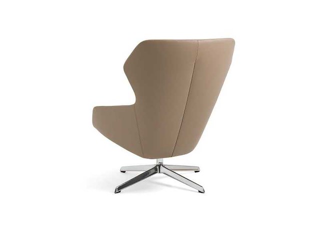 Volnerf lederen draaifauteuil -taupe - afbeelding 5 van  10