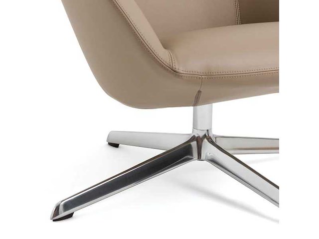 Volnerf lederen draaifauteuil -taupe - afbeelding 7 van  10