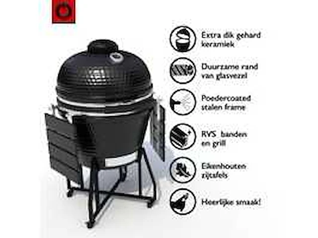 Volt! kamado bbq 22 inch houtskoolbarbecue, ø59 cm, luxe afwerking - afbeelding 4 van  16