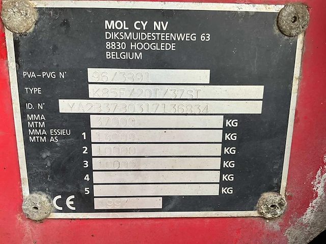 Volumekipper mol k85f/20t/37st - afbeelding 41 van  42