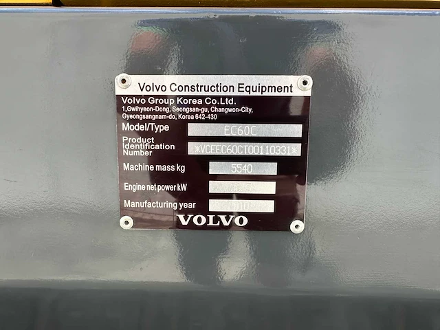 Volvo - 2010 - ec60c - midigraafmachine - afbeelding 38 van  39