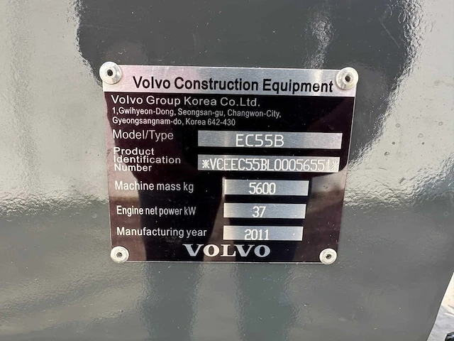 Volvo - 2011 - ec55b - midigraafmachine - afbeelding 39 van  45