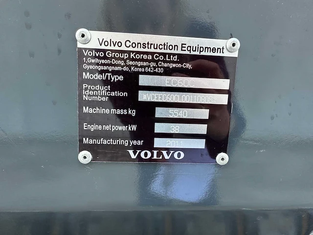 Volvo - 2011 - ec60c - midigraafmachine - afbeelding 36 van  42