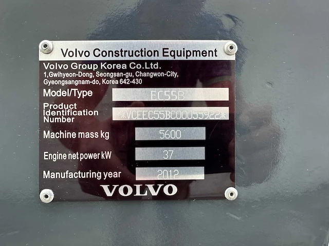 Volvo - 2012 - ec55b - midigraafmachine - afbeelding 39 van  40