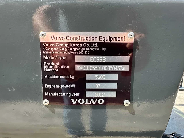 Volvo - 2012 - ec55b - midigraafmachine - afbeelding 38 van  44