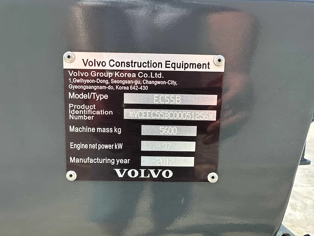 Volvo - 2012 - ec55b - midigraafmachine - afbeelding 36 van  42