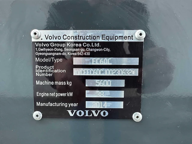 Volvo - 2014 - ec60c - midigraafmachine - afbeelding 45 van  46