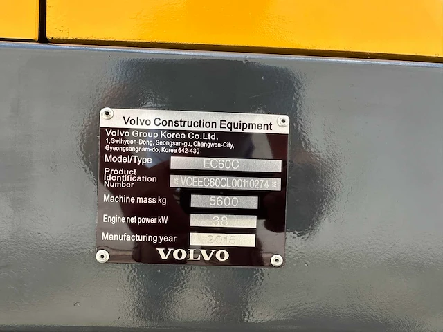 Volvo - 2015 - ec60c - midigraafmachine - afbeelding 36 van  42