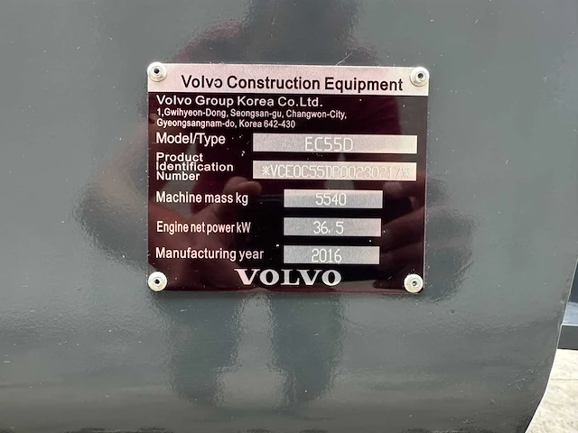 Volvo - 2016 - ec55d - midigraafmachine - afbeelding 37 van  42