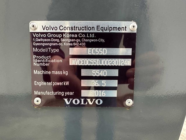 Volvo - 2016 - ec55d - midigraafmachine - afbeelding 37 van  43