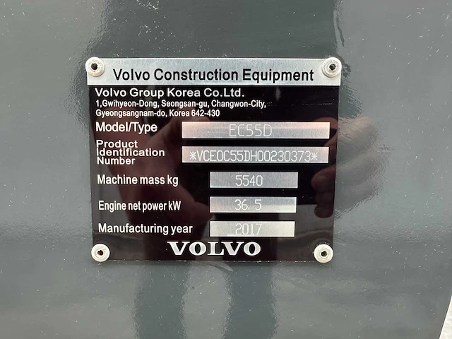 Volvo - 2017 - ec55d - midigraafmachine - afbeelding 42 van  48