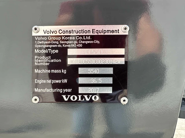 Volvo - 2017 - ec55d - midigraafmachine - afbeelding 42 van  48