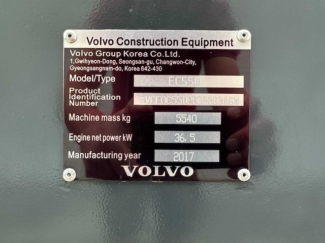 Volvo - 2017 - ec55d - midigraafmachine - afbeelding 35 van  41