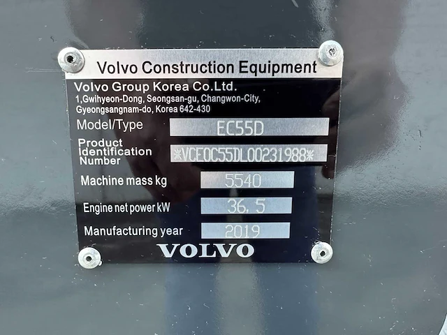 Volvo - 2019 - ec55d - midigraafmachine - afbeelding 38 van  44