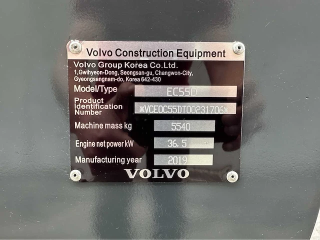 Volvo - 2019 - ec55d - midigraafmachine - afbeelding 38 van  44