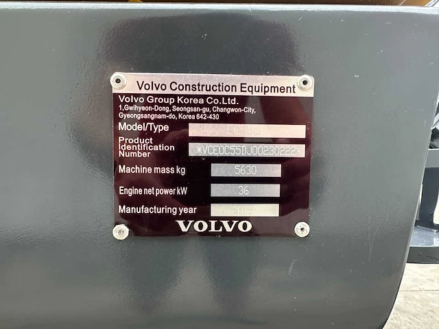 Volvo - 2019 - ec55d - midigraafmachine - afbeelding 13 van  41
