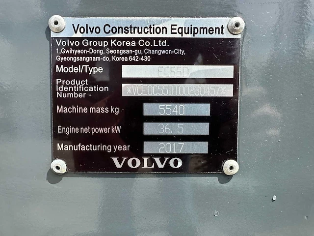 Volvo - ec55d - midigraafmachine - 2017 - afbeelding 37 van  43