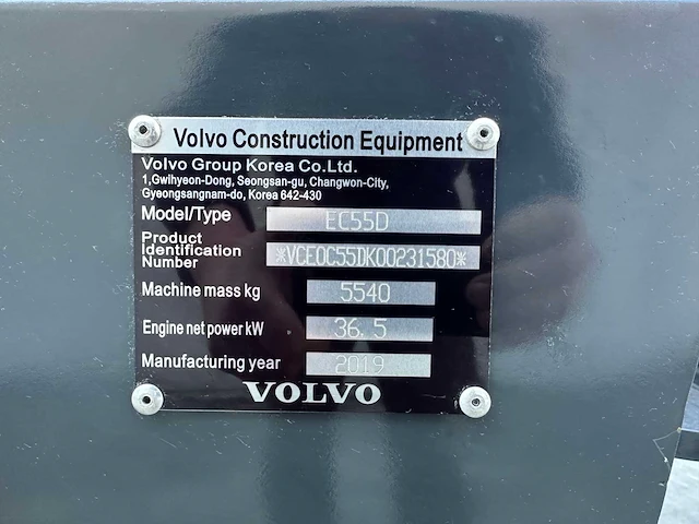 Volvo - ec55d - midigraafmachine - 2019 - afbeelding 42 van  48
