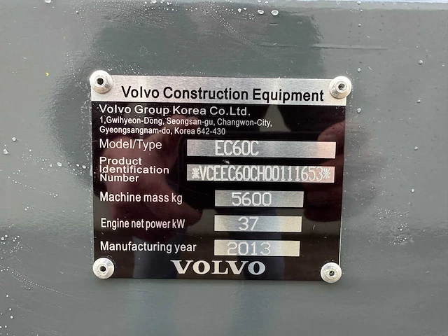 Volvo - ec60c - midigraafmachine - 2013 - afbeelding 36 van  42