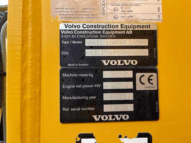 Volvo - l150h - shovel - 2014 - afbeelding 30 van  31