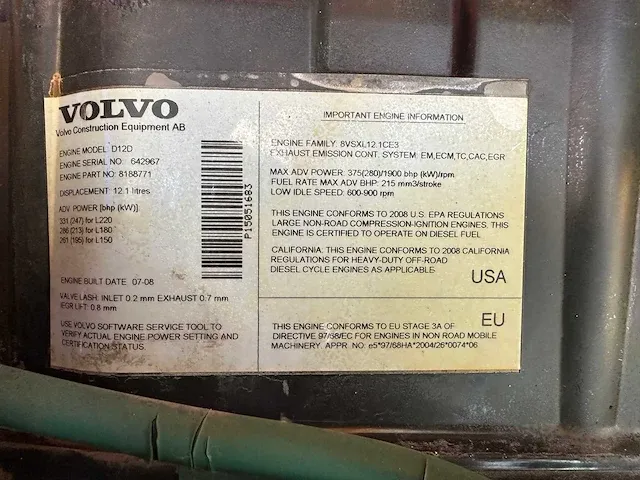 Volvo - l180f - shovel - 2008 - afbeelding 31 van  50