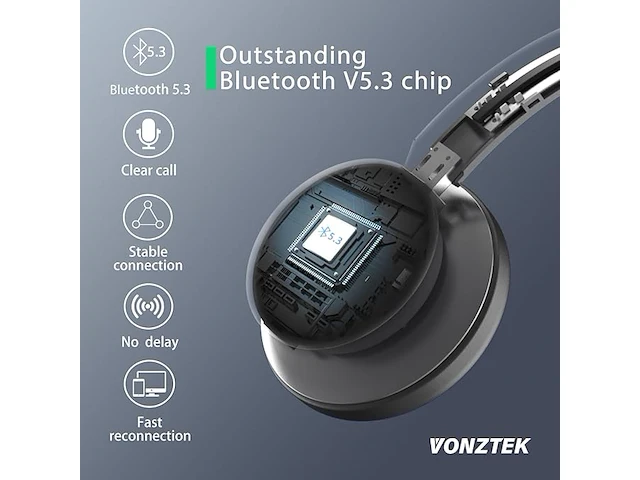 Vonztek draadloze headset - afbeelding 2 van  7