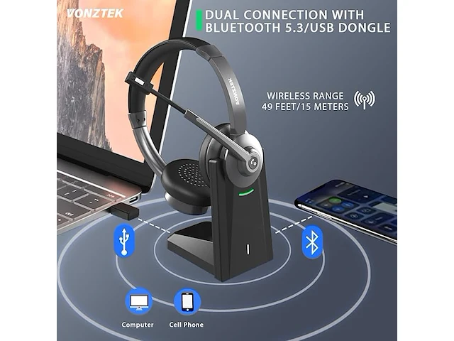 Vonztek draadloze headset - afbeelding 6 van  7