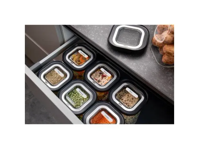 Voorraadbussen, set van 4, vierkant gefu|pantry - afbeelding 5 van  5