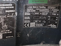Vorkherftruck linde h50d-02/600, bj 2017, cap 5000kg, serienummer h2x394h02532, 10018 uren - afbeelding 7 van  7