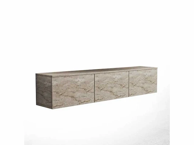 Vorm tv meubel met meerdere planken 160x35 cm met led - afbeelding 2 van  6