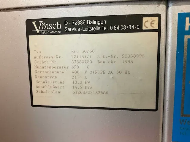 Vötsch efu 60/60 hardings oven - afbeelding 6 van  7