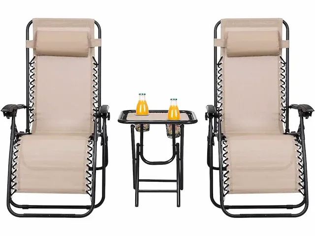 Vouwset met bekerhouder en beige tafel - afbeelding 3 van  5