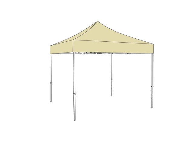 Vouwtent 3x3m cream - stalen frame - afbeelding 1 van  6