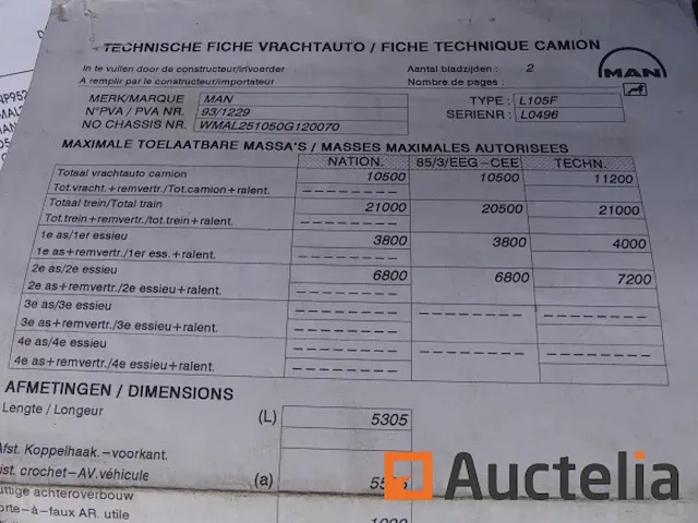 Vrachtwagen deur container man l105f 10.224 (1997-409.458 km) - afbeelding 27 van  35